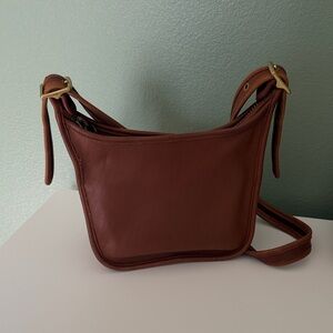 Vintage Coach Rich Brown Leather Crossbody Bag